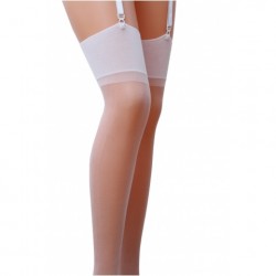 Suspender stockings ST001 3/4 white - Passion