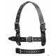 Gag Leather Head Harness with Dildo