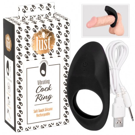 Silikonski prsten za penis sa vibracijom Lust Vibrating Cock black