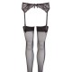 Čipkani crni halteri sa čarapama Suspender Set by Mandy Mystery Lingerie S/M