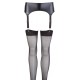Glatki crni pojas sa halterima i čarapama Suspender Belt L