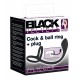 Prsten za penis+čep Black Velvets Cock & Ball Ring + Plug